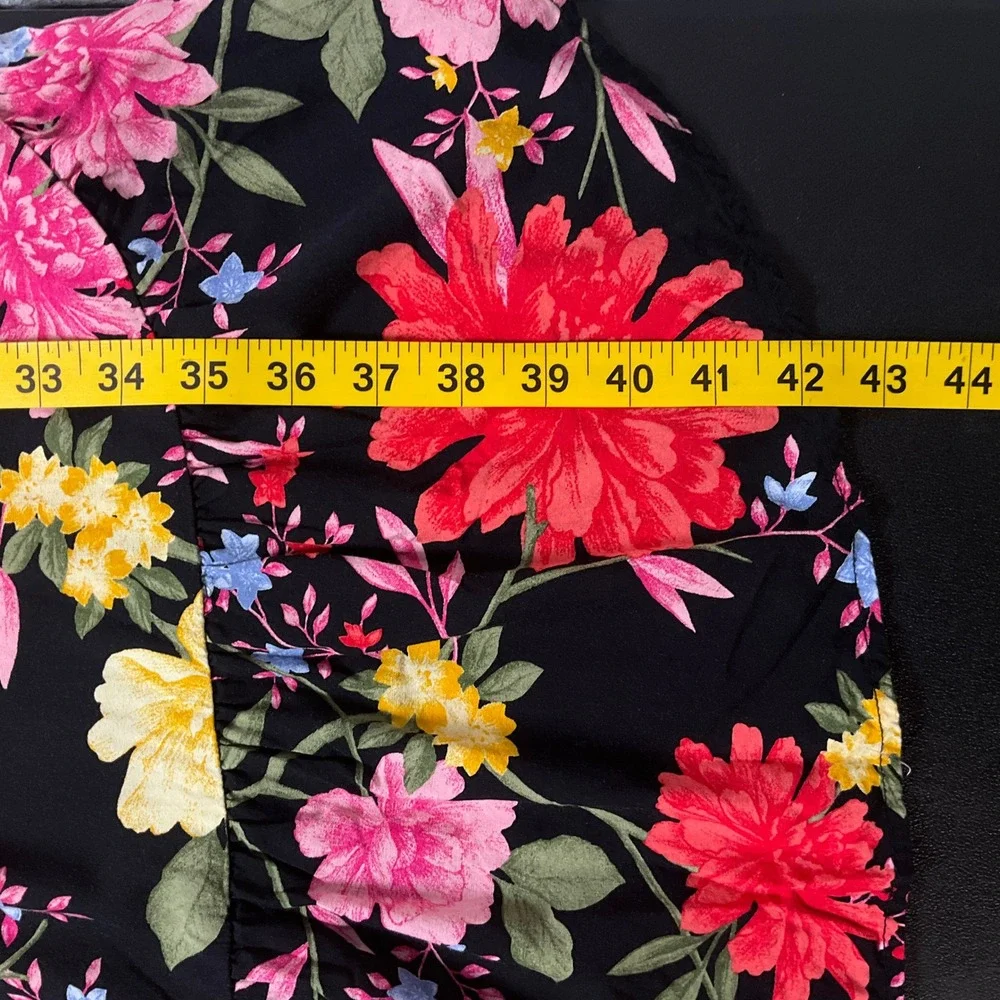 Old Navy Dress Girls XL 14 Black Floral‎ Boho Halter Summer Tropical Sleeveless
